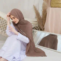 ZIGZAG pashmina plisket pashmina chiffon textured import Arabian pashmina malayan hijab jilbab impor