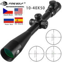 10-40x50 Long Range Riflescope Side Wheel Parallax Optic Sight Rifle Scope Hunting Scopes Sniper Luneta Para Rifle