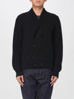 Mens Knit Cardigan Shawl Collar in Black