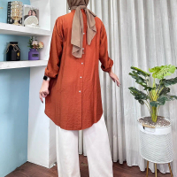 RALYN - TUNIK JUMBO POLO LINEN  TUNIK POLOS LD 120 #6.01 Variasi Kancing cantik