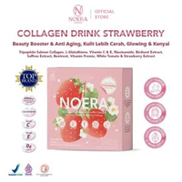 Noera Collagen Drink Strawberry isi 15 Pcs With Birdnest and Saffron Extract Improved Formula | Cola