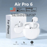 Original Air Pro 6 TWS Max Wireless Bluetooth Earphones In Ear Earbuds Noise Cancelling Pods Headset For Apple iPhone Earphones