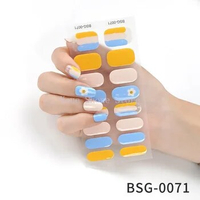 Semi Cured Gel Nails Sticke for UV LED Lamp Adhesive Full Wrap Waterproof Semi Cured Gel Nail Oil Film Nail Art Decorations