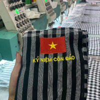 Khăn rằn Nam Bộ chân đen thêu logo Việt Nam và kỉ niệm côn đảo