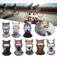 3D Cat Balaclava Motorcycle Cute Full Face Hood Mask Liner Gorras Cycling Headgear Face Helmet U0K2