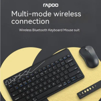 Rapoo 8000 Wireles Keyboard And Mouse Set Mute Office Notebook Desktop Computer Universal Bluetooth Mouse And Keyboard Accessory