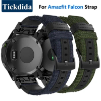 Nylon Leather Strap for Huami Amazfit Falcon Canvas Woven Wrist Bracelet Watchband for Amazfit Falcon