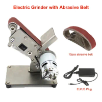 Electric Grinder Belt Sander DIY Sander Polisher Mini Polishing Machine Belt Sander Grinder Knife Sharpener with Abrasive belt