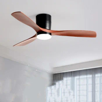 Low Floor Ceiling Fans Only 42 Inch 52 Remote Control Cooling Fans Lamp Design Ceiling Fan With Light WhiteWood Black Color FAN