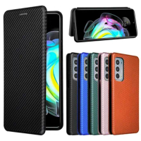 For Moto Edge 20 Case Luxury Flip Carbon Fiber Skin Magnetic Adsorption Case For Motorola Edge 20 Pro Lite Edge20 Phone Bags