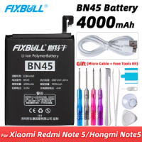 FIXBULL 100% New Original Mobile Phone Battery BN45 For Xiaomi Redmi Note 5 Hongmi Note5 Replacement Lithium Batteries 4000mAh