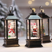 圣誕節LED燈擺件南瓜燈手提小油燈裝飾道具仿真火焰燈場景布置