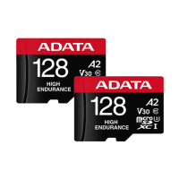 二入組【ADATA 威剛】High Endurance microSDXC UHS-I U3 A2 V30 128G 高耐用記憶卡(附轉卡)