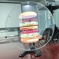 42cm Advertising Machine Desktop Projector Rechargeable Vertical Transparent Screen LED 3D Hologram Fan for Shopping Malls