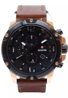 Expedition Expedition Jam Tangan Pria - Brown Rosegold Black - Leather Strap - 6698 MCLBRBA