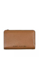 Marc Jacobs MARC JACOBS Topstitched Compact Zip Wallet Cognac