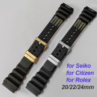 20mm 22mm 24mm ND Limits Rubber Bracelet for Seiko Waterproof Sport Watchband for Rolex High Quality Diver Straps for Citizen