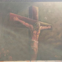 Lukisan Kanvas Penyaliban Yesus Kristus Gg Seni Klasik / Lukisan Dinding Rohani Kristen Katolik Prem