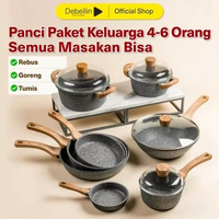 Debellin Premium Cookware Set - Grey Granite Family Package Set of 8