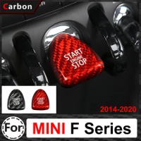 Car Ignition Start Up Button Carbon Fiber Decorative Sticker For MINI ONE Cooper S F54 F55 F56 F57 F60 Interior Accessories