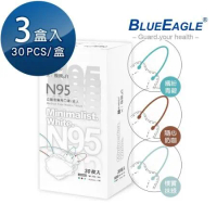 【藍鷹牌】極簡白系列 N95醫用 4D立體型成人口罩 三色綜合款 30片*3盒(兩款可選)