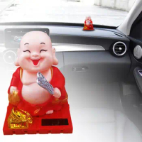 Buddha Statue Creative Anti-deform Plastic Interior Dashboard Decor Toy for Car Solar Buddha Statue Toy Solar Buddha Statue Toy