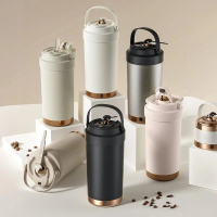 500ml Double drink Coffee Cup For Girls Insulated Cup Office Water Cup Portable Stainless Steel T7O8
