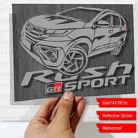 Stiker Variasi Kaca Mobil Toyota Rush GR Sport WNR Silver