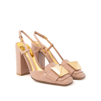 Bonsoir One stud 100mm slingback pump patent leather