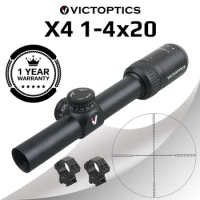 VictOptics X4 1-4x20 Hunting riflescope Telescopic Optic Sight Shooting Scope Airsoft Air Rifle Rimfire .22LR .177HMR .223 5.56