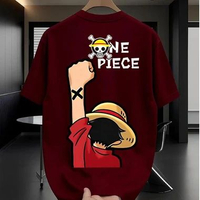 【Limited Edition】Kaos Anime One Piece Luffy Friendship Sign Ukuran S-3XL Bahan Katun Combed 30s Paka