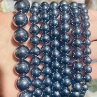 Natural Terahertz Round Loose Spacer Beads For Jewelry Making DIY Bracelet Handmade 8/10/14mm