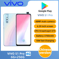 Vivo S1 Pro 4G LTE Mobile Phone Snapdragon 675 Android 9.0 6.39" 2340X1080 6GB RAM 256GB ROM 48.0MP+32.0MP used phone