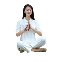 Cotton Linen Women Yoga Wear Tracksuit Chinese Traditional Loose Harem Pant  Sweatshirt Casual Workout Meditation Tai Chi Clothes - AliExpress