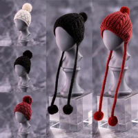 Hasuki Lg05 Lf05 1/6 Scale Miniature Fashion Knitted Soft Beanie Hat Cap With Hairball Cold Braided Cap for 23in Action Figure