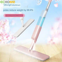 ECHOME New Mops Cherry Blossom Spray Flat Mop 360 ° Rotation No Dead Angle Wet Dry Use No Hand Washing Household Cleaning Tools