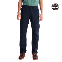 【Timberland】男款深寶藍色有機棉戶外工裝多口袋長褲(A2CZH433)