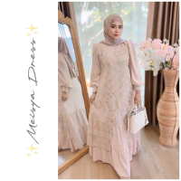 Thevioletas - Meisya Luxury Dress Bahan Barbie Twill Mix Brokat Embordery Luxury Design Dress Mewah 