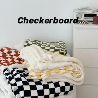 Black Checkered Plaid Blanket Super Soft Cozy Choiceness Microfiber Downy Throw Blanket Bed Elegant Quilt Bedspread Blanket
