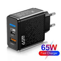 New 65W USB Charger Fast Charging PD 3.0 Mobile Adapter Suitable For iPhone Xiaomi OPPO Huawei Samsung Tablet Type C Charger