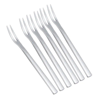 【慕廚 Momscook】304不鏽鋼 水果叉 蛋糕叉 甜點叉 叉子 餐具(momo優惠限定 6入組)