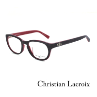【Christian Lacroix】法式木頭框質感雙色拼接款光學眼鏡(黑色 - CL2006-002)