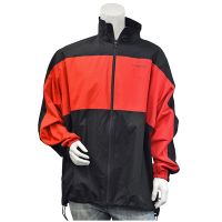 BALENCIAGA 經典品牌標誌撞色風衣外套(黑/紅)