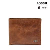 FOSSIL Ryan 真皮RFID證件夾男夾(可拆)-淺褐色 ML3829201 (禮盒組附鐵盒)