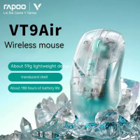 Rapoo Vt9air Lite Wireles Transparent Mouse Lightweight Paw3395 Dual-mode Wired 26000dpi Adjustable E-sports Office Gaming Mouse
