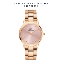 Daniel Wellington DW 手錶 Iconic Link Pink 32mm柔光粉精鋼錶 玫瑰金X粉紅錶盤 DW00100369