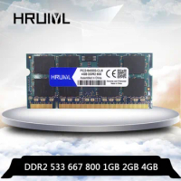 HRUIYL Ram SO-DIMM DDR2 4GB 2GB 1GB PC2-4200S PC2-5300S PC2-6400S DDR 2 1G 2G 4G 533Mhz 667MHZ 800MHZ Laptop Notebook Memory