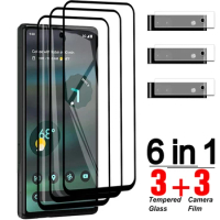 6 in 1 Tempered Glass For Google Pixel 6a Screen Protector Film For Pixel 6a 6 a a6 Full Cover Protective Glass