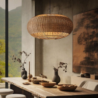 吊燈 藤編復古吊燈中式燈具手工禪意臥室竹藝茶室竹編客廳餐廳編織民宿J-56公司貨