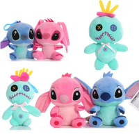 MINISO Disney Cartoon Blue Pink Stitch Plush Dolls Anime Toys Lilo and Stitch Stich Plush Stuffed Toys Christmas Gifts for Kids